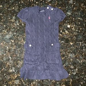 2/2T Girls Ralph Lauren Navy Knitted Dress